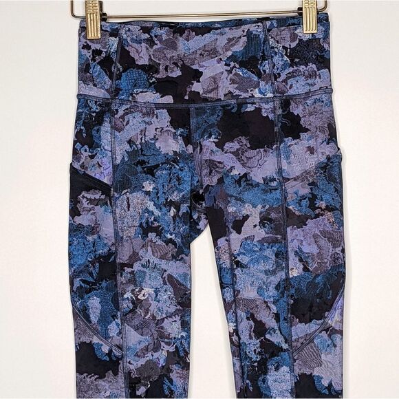 Lululemon Fast & Free 7/8 Tight II Nulux 25" Screen Camo Multi Leggings Size 4 - Picture 5 of 12